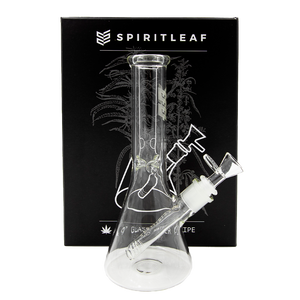 9" Spiritleaf Glass Water Pipe - Clear